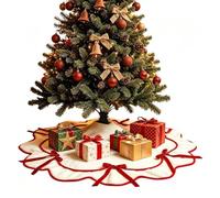 Christmas Tree Skirts - Rustic Bowknot Non-Slip Plush Skirt Carpet