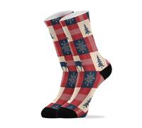 Christmas Tree Snowflake Checked Calzini Da Equipaggio Leggero Calze Uomo Cuscino Calzini Donna Per Hike Running Esterno 40Cm