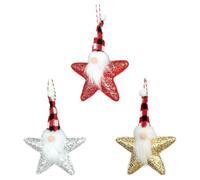 Christmas Tree Star Decor | 3-Piece Seasonal Party Plush Star Display