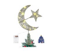 Christmas Tree Star, Moon and Star Shaped Topper for Holiday Decorations, Sparkling Accessory for Stunning Traditional Christmas Tree Orname