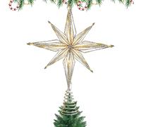Christmas Tree Topper - 1.18 Inches Star Lighted Ornament for Holiday Decoration, Light Up with Sparkling Design and Easy Installation, Festival Accessory for Indoor Home Bedroom Wedding Yard Garden