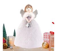 Christmas Tree Topper Angel, Star Holiday Decoration Doll, Cute Handmade Tree Ornament, Elegant Christmas Star Topper for Home Bedroom Living Room Office Table Fireplace Party Garden Decor