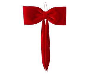 Christmas Tree Topper Bow - Rustic Velvet Decor, 40 cm Farmhouse Big Bow for Tree, Large Velvet Decoration Pendant | Rustic Holiday Ornament for Indoor Outdoor Wedding, Party, Birthday, Shower