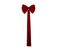 Christmas Tree Topper Bow - Velvet Red Seasonal Decoration Holiday Display | Large Plush Ribbon with Ties, Wreaths Garlands Doors Cabinets Farmhouse Party Banquet Home Accents
