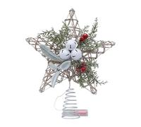 Christmas Tree Topper, Cute Tree Topper with Bell For Display, Sparkling Christmas Decoration, Home Seasonal Decor, Window, Party, Showcase, Vacation, Holiday, Outdoors, Home, Workplace