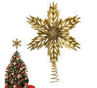 Christmas Tree Topper Decoration - 3D Gold Glitter Hollow, Christmas Tree Ornaments | Amplify Light Reflection, Decor Living Room, Family Hotel, Entryway Garden, Bedroom