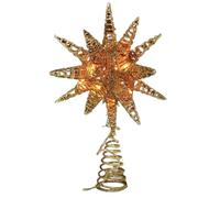 Christmas Tree Topper, Glittered Tree Topper, Led Tree Lights, X Mas Tree Star, Tree Top Lamp, Sparkling Tree Topper Battery or Usb Powered Energy-efficient Led Lights for Christmas Tree