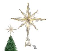 Christmas Tree Topper - Light Up Treetop Ornaments, 3D Star Lighted Tree Topper per per feste in casa, camera da letto, cortile notturno, balcone, festa, giardino, soggiorno, patio, eventi porch