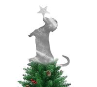 Christmas Tree Topper - Metal Cute Dog/Dachshund Decor | 30cm Holiday Trees Toppers For Indoor & Outdoor | Home, Wall, Bedroom, Living Room, Office, Farmhouse, Party, Garden & Yard