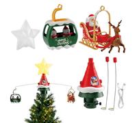 Christmas Tree Topper, Rotating Treetop Ornament, Festive LED Light Music Decoration, Ergonomic Holiday Winter Party Supply, Compact Ideal for Tree Display and Home Decor