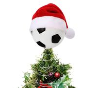 Christmas Tree Topper | Soccer Football Treee Toppers With Hat Decor | Vintage Metal Rustic Decoration for Outdoor Indoor Winter Studio Nursery Home Door Living Room Party