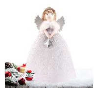 Christmas Tree Topper - Star Angel Doll Ornament for Festive Decoration | Cute Christmas Tree Topper, Decorative Doll for Home Bedroom Living Room School Table Party, 15x15x26cm Platinum Light Gray