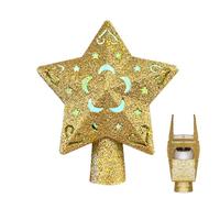 Christmas Tree Toppers | Glittered Star Topper With 5 Projected Patterns |