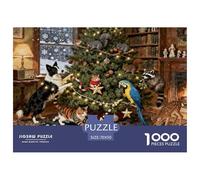 Christmas Tree Trimming Party Puzzle in Legno Impermeabile Puzzles Da 1000 Pezzi Regali Per Adulti Divertenti Giochi Educativi