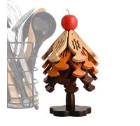 Christmas Tree Trivets - 5 Pieces Fish Design Wooden Tree Trivet With Stand | Foldable Coasters For Drinks | Heat Resistant Foldable For Hot Pot Kitchen Counter Pan Bowl Teapot Plate