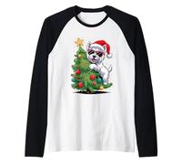 Christmas Tree West Highland White Terrier Westie Maglia con Maniche Raglan