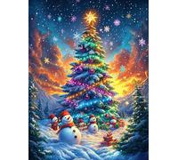 Christmas Tree with A Snow Globe Puzzle 500 Pezzi Difficoltà Estrema Cartone Spesso Tema Monocromatico Science Fiction Magical Dream Per Appassionati Di Puzzle Antistrappo Non Sbiadisce Top Vendita 5