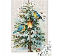 Christmas Tree with Birds Jigsaw Puzzle Impossible 1000 Pezzi Decorazione Per La Casa. Giochi Rilassamento E Intelligence Per Adulti E Bambini Da 12 Anni 52x38cm/1000pcs