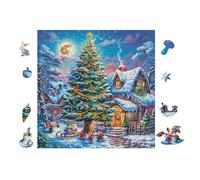 Christmas Tree with Gifts Rompicapo 100 Pezzi Per Regalo Di Battesimo Cartone Spesso Per Bambini Tema Baby Per Attività Educativa Con Confezione Regalo Da Passatempo 28x28cm