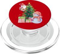Christmas Tree with Snowman, Presents, & Santa Claus Holiday PopSockets PopGrip per MagSafe
