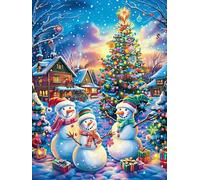 Christmas Tree with Snowmen Rompicapo 1000 Pezzi Per Regalo Di Battesimo Cartone Spesso Per Bambini Magical Accompany Fairy Tale Tema Baby Per Attività Educativa Con Confezione Regalo Da Passatempo 10