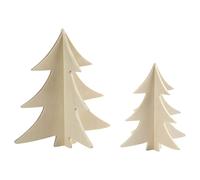 Christmas Trees, H: 13+18 cm, plywood, 2asstd