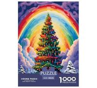 Christmas Trees Rainbow Jigsaw Puzzle Impossible 1000 Pezzi Art Decorazione Per La Casa. Giochi Rilassamento E Intelligence Per Adulti E Ragazzi Da 14 Anni 38x26cm/1000pcs