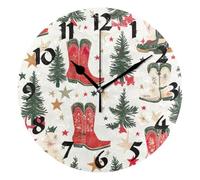 Christmas Troop Cowboy Boots Orologio Orologio Da Muro Plastica Elegante Orologi A Muro Per Bagno Ufficio Camera 25Cm