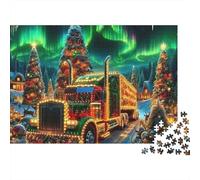 Christmas Truck Light Puzzle 1000 Pezzi Aurora Truck Art in Cartone Riciclato Qualità Premium Per Appassionati Famiglia Passare Il Tempo Set Completo 70x50cm/1000pcs