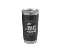 Christmas Ugly Sweater Nice Naughty I Regret Nothing Bicchiere termico in acciaio inox doppia parete