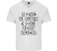 Christmas Un Rifugio Per Ogni Cane Da Compagnia Maglietta In Cotone A V Per Uomo