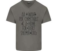 Christmas Un Rifugio Per Ogni Cane Da Compagnia Maglietta In Cotone A V Per Uomo