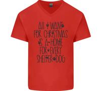 Christmas Un Rifugio Per Ogni Cane Da Compagnia Maglietta In Cotone A V Per Uomo