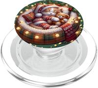 Christmas Vibes With Xmas Kitten In Cozy Cat Bed For Winter PopSockets PopGrip per MagSafe