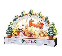 Christmas Village - Holiday Led Light Decoration for Table Display | Mini House Ornament with Snow Scene, Creative Christmas Craft Kit for Home Decorators Office Party Setup, 25x6.5x17cm Multicolor