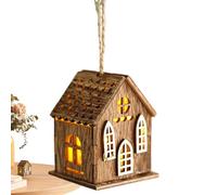 Christmas Village House, LED Light Ornament, Wooden Christmas Decoration, Lighted Cabin Decor, Holiday Home Accents, Christmas Tree Ornaments, Village Houses Decoration, for Tree Crafts Holiday Decor