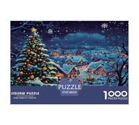 Christmas Village Night Thick Sturdy Cardboard Excellent Brain Game, Suitable for Improving Mental Flexibility And Focus 38x26cm/1000pcs