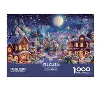 Christmas Village Night Thick Sturdy Cardboard Excellent Brain Game, Suitable for Improving Mental Flexibility And Focus 52x38cm/1000pcs