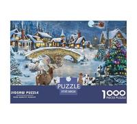 Christmas Village Scene Durable Interlocking Pieces Fun Hobby for Spare Time, Evenings, Weekends And Holiday Breaks 38x26cm/1000pcs