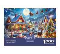 Christmas Village Scene Durable Interlocking Pieces Fun Hobby for Spare Time, Evenings, Weekends And Holiday Breaks 52x38cm/1000pcs