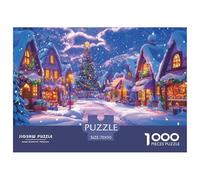 Christmas Village Scene Durable Interlocking Pieces Fun Hobby for Spare Time, Evenings, Weekends And Holiday Breaks 70x50cm/1000pcs