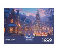 Christmas Village Scene Premium Cardboard Fun Relaxing Game, Great for Unwinding, Reducing Pressure And Enjoying Life 70x50cm/1000pcs