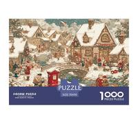 Christmas Village Scene Securely Fitted Pieces Suitable for Long Hour Relaxation, Brain Training And Personal Leisure Time 70x50cm/1000pcs