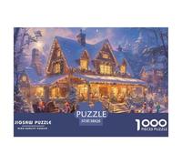 Christmas Village Scene5 Durable Interlocking Pieces Fun Hobby for Spare Time, Evenings, Weekends And Holiday Breaks 38x26cm/1000pcs