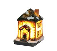 Christmas Village Sets Christmas Decoration LED Lighted Village H0uses Winter Collectible Buildings Decorative Tabletop Decoration Xmas Holiday Ho (B, 7x5. 5x9cm)