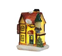 Christmas Village Sets Christmas Decoration LED Lighted Village H0uses Winter Collectible Buildings Decorative Tabletop Decoration Xmas Holiday Ho (H, 7x5. 5x9cm)