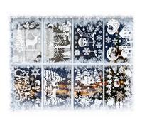 Christmas Village Stickers, Large White Snowy Village Window Clings, Reusable Non-Adhesive Christmas Window Decals for Glass, Mirrors & Doors, Winter Holiday Home Party Decorations (Style A)