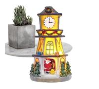 Christmas Villages, Lighted Village Ornament for Desk, Decorative Christmas Table Centerpiece for Family Gathering, Window Display Event Organizers, Living Room Study, 113g