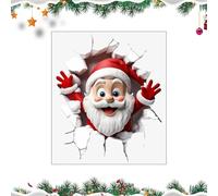 Christmas Wall Decals - Waterproof Self-Adhesive Santa Claus Stickers, Fun Holiday Bathroom Decorations | Festive Home Decor for Living Room Dorm Apartment Garden Fall Winter Thanksgiving Party Vacati