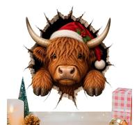 Christmas Wall Sticker - Removable Breaking Through Wall Animal Decoration
